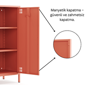 Pera Metal Dolap 2 Kapılı 80,50 X 40 X 109,50 Cm - Ral 3022 Somon