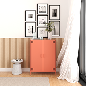 Pera Metal Dolap 2 Kapılı 80,50 X 40 X 109,50 Cm - Ral 3022 Somon Ral 3022