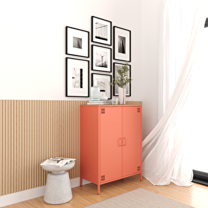 Pera Metal Dolap 2 Kapılı 80,50 X 40 X 109,50 Cm - Ral 3022 Somon Ral 3022
