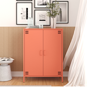 Pera Metal Dolap 2 Kapılı 80,50 X 40 X 109,50 Cm - Ral 3022 Somon