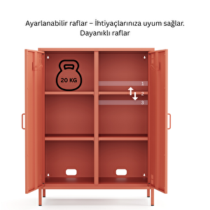 Pera Metal Dolap 2 Kapılı 80,50 X 40 X 109,50 Cm - Ral 3022 Somon