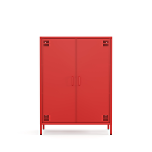 Pera Metal Dolap 2 Kapılı 80,50 X 40 X 109,50 Cm - Ral 3020 Kırmızı