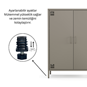 Metal Dolap 2 Kapılı 80,50 X 40 X 109,50 Cm - Ral 7039 Antrasit