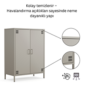 Metal Dolap 2 Kapılı 80,50 X 40 X 109,50 Cm - Ral 7039 Antrasit