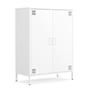 Pera Metal Dolap 2 Kapılı 80,50 X 40 X 109,50 Cm - Ral 9016 Beyaz Ral 9016