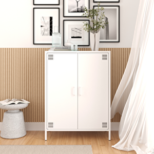 Pera Metal Dolap 2 Kapılı 80,50 X 40 X 109,50 Cm - Ral 9016 Beyaz