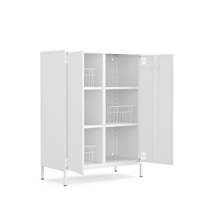 Pera Metal Dolap 2 Kapılı 80,50 X 40 X 109,50 Cm - Ral 9016 Beyaz