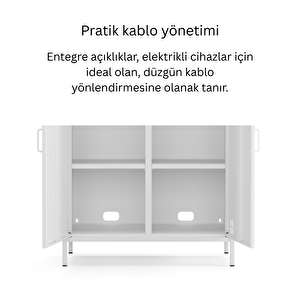 Pera Metal Dolap 2 Kapılı 80,50 X 40 X 109,50 Cm - Ral 9016 Beyaz