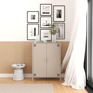 Pera Metal Dolap 2 Kapılı 80,50 X 40 X 109,50 Cm - Bej Rengi 1179 Kum Beji
