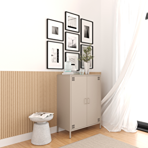 Pera Metal Dolap 2 Kapılı 80,50 X 40 X 109,50 Cm - Bej Rengi 1179 Kum Beji