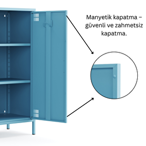 Pera Metal Dolap 2 Kapılı 80,50 X 40 X 109,50 Cm - Ral 5024 Mavi