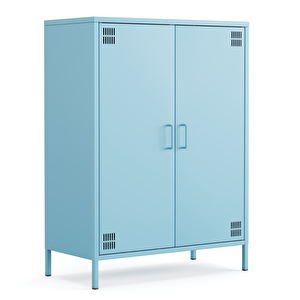 Pera Metal Dolap 2 Kapılı 80,50 X 40 X 109,50 Cm - Ral 5024 Mavi Ral 5024