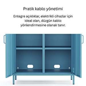 Pera Metal Dolap 2 Kapılı 80,50 X 40 X 109,50 Cm - Ral 5024 Mavi