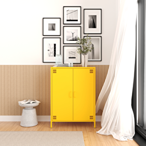 Pera Metal Dolap 2 Kapılı 80,50 X 40 X 109,50 Cm - Ral 1018 Sarı Ral 1018