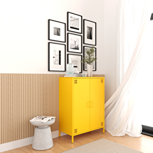 Pera Metal Dolap 2 Kapılı 80,50 X 40 X 109,50 Cm - Ral 1018 Sarı Ral 1018