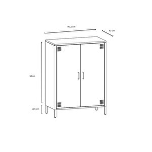Pera Metal Dolap 2 Kapılı 80,50 X 40 X 109,50 Cm - Ral 1018 Sarı