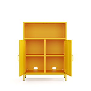 Pera Metal Dolap 2 Kapılı, Açık Raflı 80,50 X 40 X 109,50 Cm - Ral 1018 Sarı