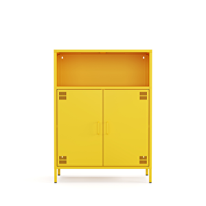 Pera Metal Dolap 2 Kapılı, Açık Raflı 80,50 X 40 X 109,50 Cm - Ral 1018 Sarı