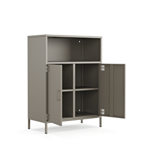 Pera Metal Dolap 2 Kapılı, Açık Raflı 80,50 X 40 X 109,50 Cm - Ral 7039 Antrasit