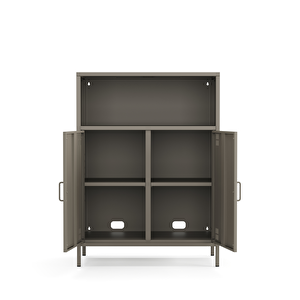 Pera Metal Dolap 2 Kapılı, Açık Raflı 80,50 X 40 X 109,50 Cm - Ral 7039 Antrasit