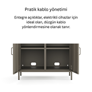 Pera Metal Dolap 2 Kapılı, Açık Raflı 80,50 X 40 X 109,50 Cm - Ral 7039 Antrasit