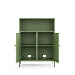 Pera Metal Dolap 2 Kapılı, Açık Raflı 80,50 X 40 X 109,50 Cm - Ral 6011 Yeşil