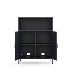 Pera Metal Dolap 2 Kapılı, Açık Raflı 80,50 X 40 X 109,50 Cm - Ral 7016 Antrasit