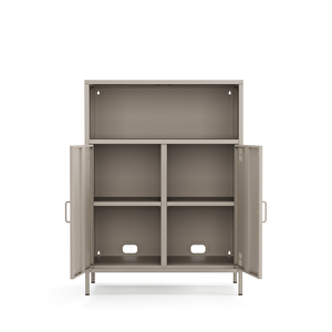 Pera Metal Dolap 2 Kapılı, Açık Raflı 80,50 X 40 X 109,50 Cm - Bej Rengi