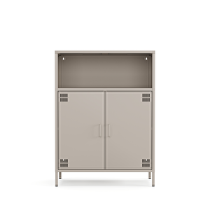 Pera Metal Dolap 2 Kapılı, Açık Raflı 80,50 X 40 X 109,50 Cm - Bej Rengi