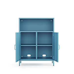 Pera Metal Dolap 2 Kapılı, Açık Raflı 80,50 X 40 X 109,50 Cm - Ral 5024 Mavi