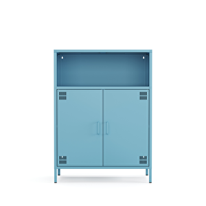 Pera Metal Dolap 2 Kapılı, Açık Raflı 80,50 X 40 X 109,50 Cm - Ral 5024 Mavi