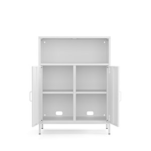 Pera Metal Dolap 2 Kapılı, Açık Raflı 80,50 X 40 X 109,50 Cm - Ral 9016 Beyaz