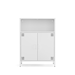 Pera Metal Dolap 2 Kapılı, Açık Raflı 80,50 X 40 X 109,50 Cm - Ral 9016 Beyaz