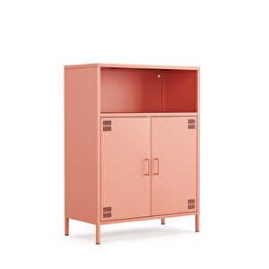 Pera Metal Dolap 2 Kapılı, Açık Raflı 80,50 X 40 X 109,50 Cm - Ral 3022 Somon