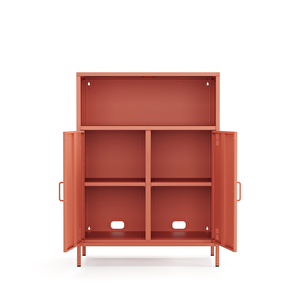 Pera Metal Dolap 2 Kapılı, Açık Raflı 80,50 X 40 X 109,50 Cm - Ral 3022 Somon