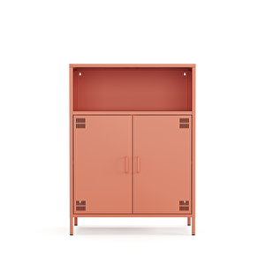Pera Metal Dolap 2 Kapılı, Açık Raflı 80,50 X 40 X 109,50 Cm - Ral 3022 Somon