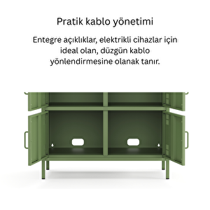 Pera Metal Çok Gözlü Dolap, 6 Kapaklı 80,50 X 40 X 109,50 Cm - Ral 6011 Yeşil