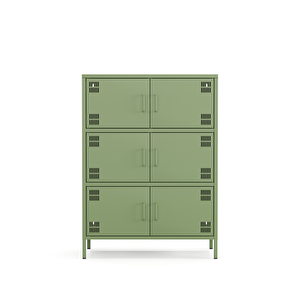 Pera Metal Çok Gözlü Dolap, 6 Kapaklı 80,50 X 40 X 109,50 Cm - Ral 6011 Yeşil