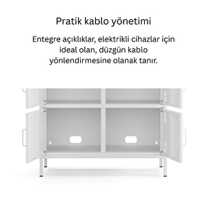 Pera Metal Çok Gözlü Dolap, 6 Kapaklı 80,50 X 40 X 109,50 Cm - Ral 9016 Beyaz