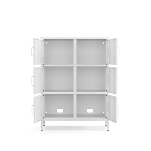 Pera Metal Çok Gözlü Dolap, 6 Kapaklı 80,50 X 40 X 109,50 Cm - Ral 9016 Beyaz
