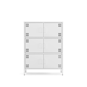 Pera Metal Çok Gözlü Dolap, 6 Kapaklı 80,50 X 40 X 109,50 Cm - Ral 9016 Beyaz