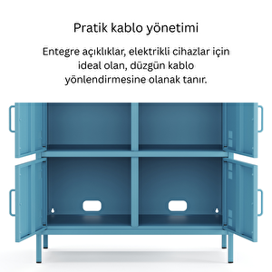 Pera Metal Çok Gözlü Dolap, 6 Kapaklı 80,50 X 40 X 109,50 Cm - Ral 5024 Mavi