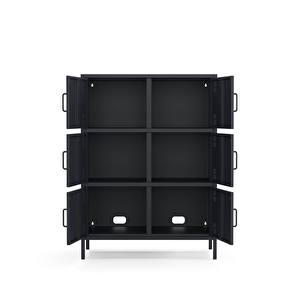 Pera Metal Çok Gözlü Dolap, 6 Kapaklı 80,50 X 40 X 109,50 Cm - Ral 7016 Antrasit