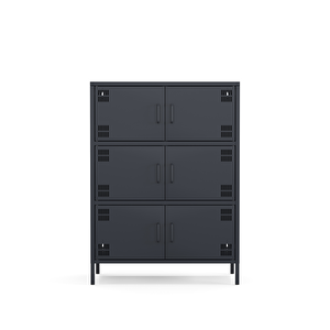 Pera Metal Çok Gözlü Dolap, 6 Kapaklı 80,50 X 40 X 109,50 Cm - Ral 7016 Antrasit