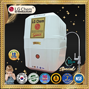 Lg Chem Cool 12 Li̇tre 7 Fi̇ltre 14 Aşama Mi̇neral Alkali̇ Ve Gümüş İyon Fi̇ltreli̇ 90 Gpd Membranli Beyaz Renk Su Aritma Ci̇hazi.
