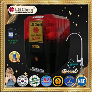 Lg Chem Cool Pompali 12 Li̇tre 7 Fi̇ltre 14 Aşama Mi̇neral Alkali̇ Ve Gümüş İyon Fi̇ltreli̇ Kirmizi-si̇yah Renk Su Aritma Ci̇hazi.