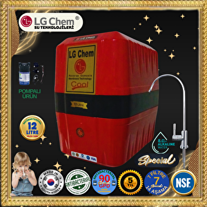 Lg Chem Cool Pompali 12 Li̇tre 7 Fi̇ltre 14 Aşama Mi̇neral Alkali̇ Ve Gümüş İyon Fi̇ltreli̇ Kirmizi Renk Su Aritma Ci̇hazi.