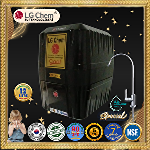 Lg Chem Cool 12 Li̇tre 7 Fi̇ltre 14 Aşama Mi̇neral Alkali̇ Ve Gümüş İyon Fi̇ltreli̇ 90 Gpd Membranli Si̇yah Renk Su Aritma Ci̇hazi.