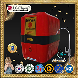 Lg Chem Cool 12 Li̇tre 7 Fi̇ltre 14 Aşama Mi̇neral Alkali̇ Ve Gümüş İyon Fi̇ltreli̇ 90 Gpd Membranli Kirmizi Renk Su Aritma Ci̇hazi.