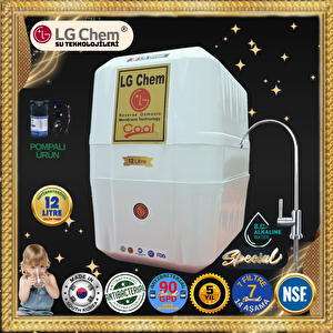 Lg Chem Cool Pompali 12 Li̇tre 7 Fi̇ltre 14 Aşama Mi̇neral Alkali̇ Ve Gümüş İyon Fi̇ltreli̇ Beyaz Renk Su Aritma Ci̇hazi.